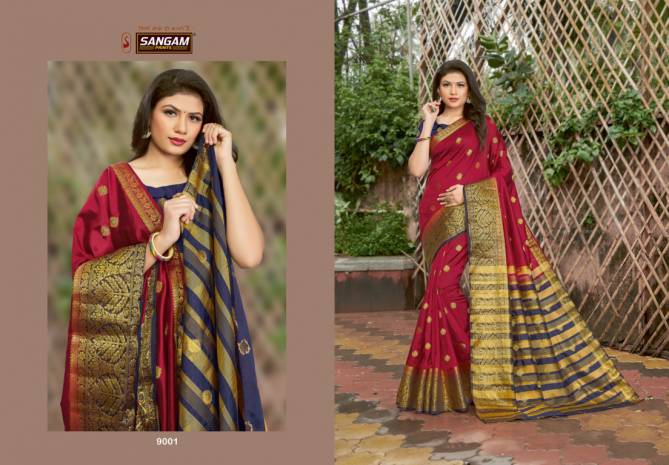 Sangam Malvika Latest Fancy Festive Wear Designer Rich Look Exclusive Silk saree collection